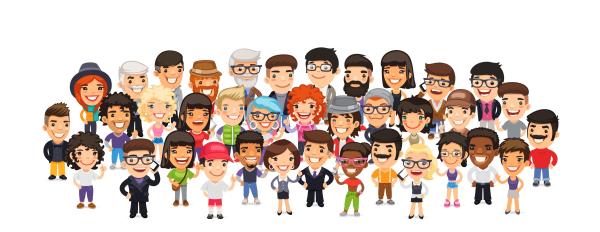 Drawing of a group of people