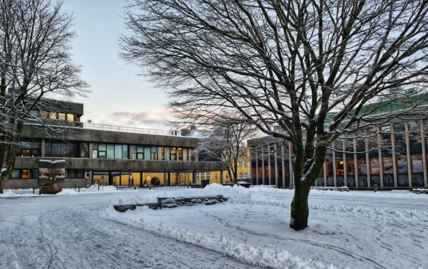HF building, UB, snow