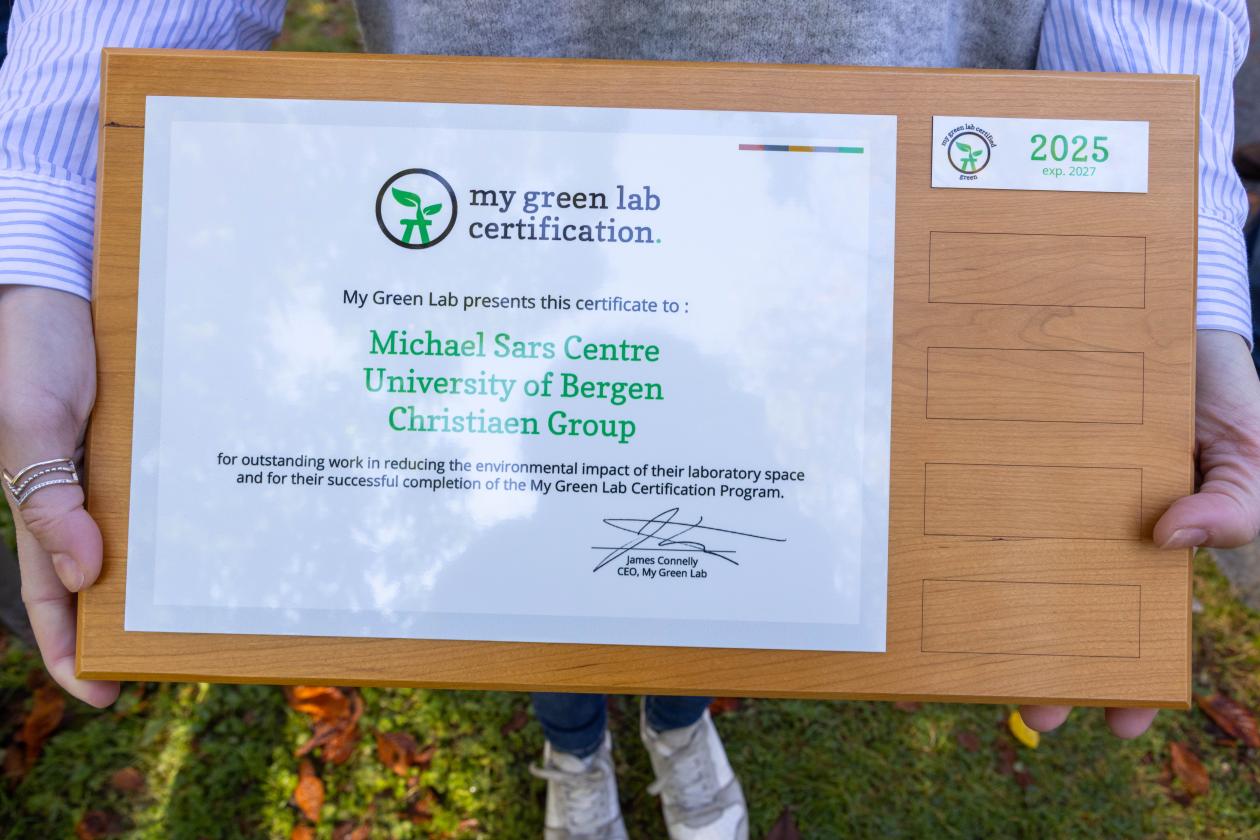 My Green Lab plaque for the Christiaen group