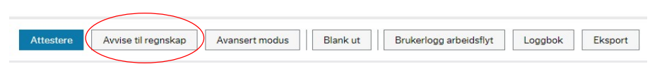 avvise til regnskap