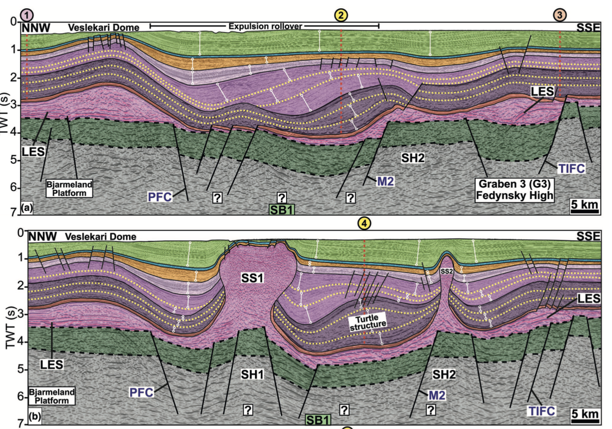 Salt and minibasin structures characteristic of the Barents Sea