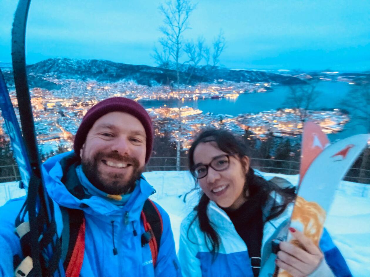 Ed and Rosa skiing