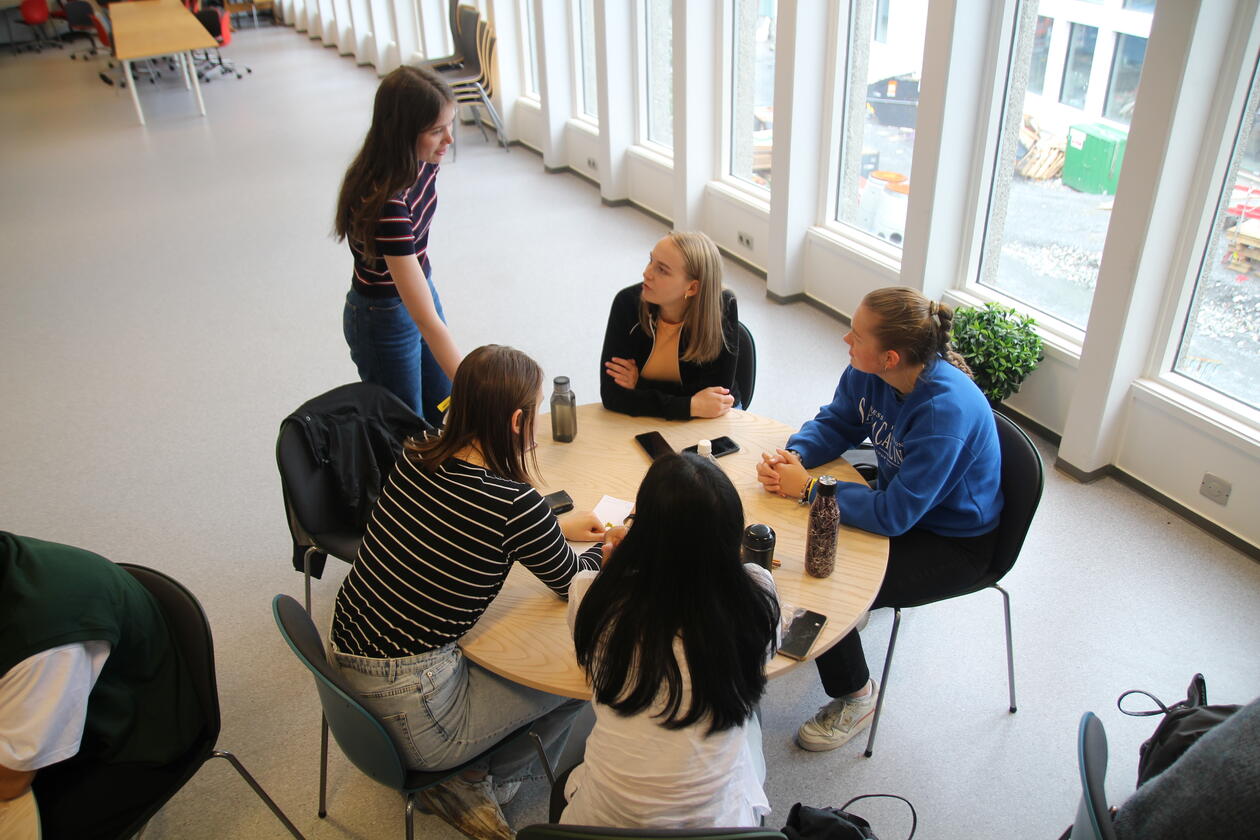 Molekylærbiologistudenter jobber samlet i gruppe