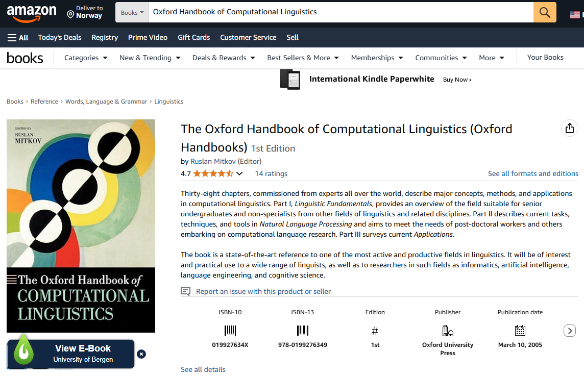 Screenshoot from Amazon showing LibKey-button