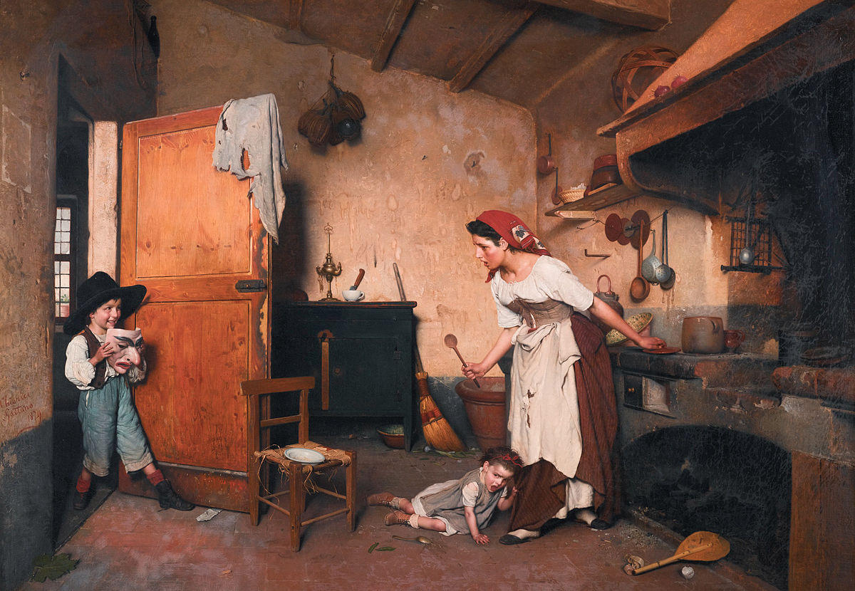 Maleriet "Der Maskenscherz" av Gaetano Chiericci (1838-1920). 