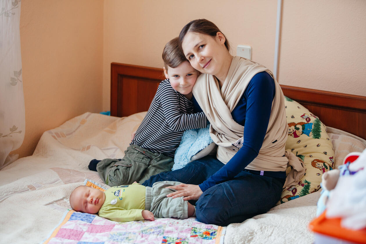 Displaced family from (Luhansk) eastern Ukraine