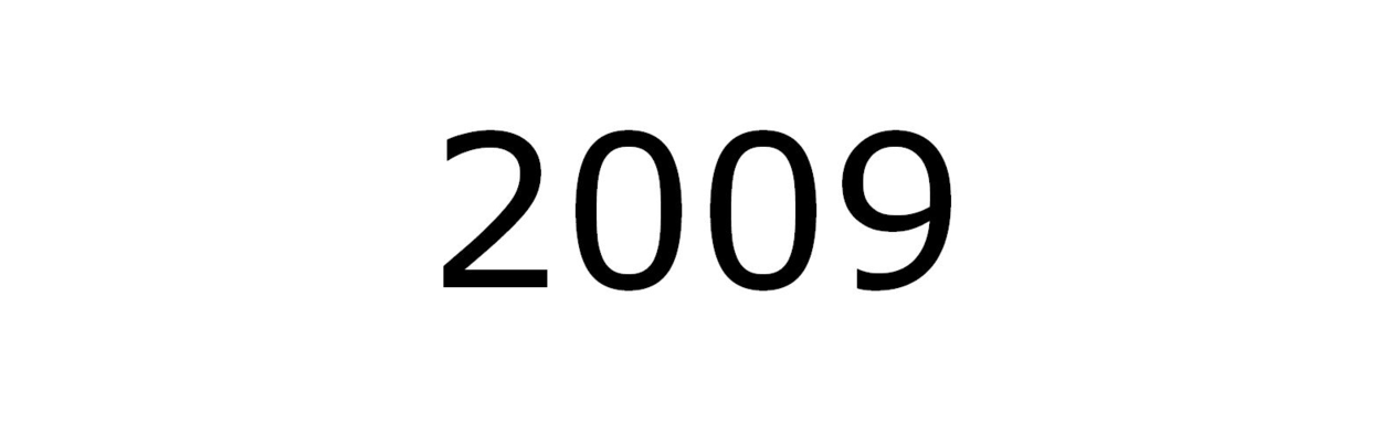 Årstalet 2009 på kvitbakgrunn