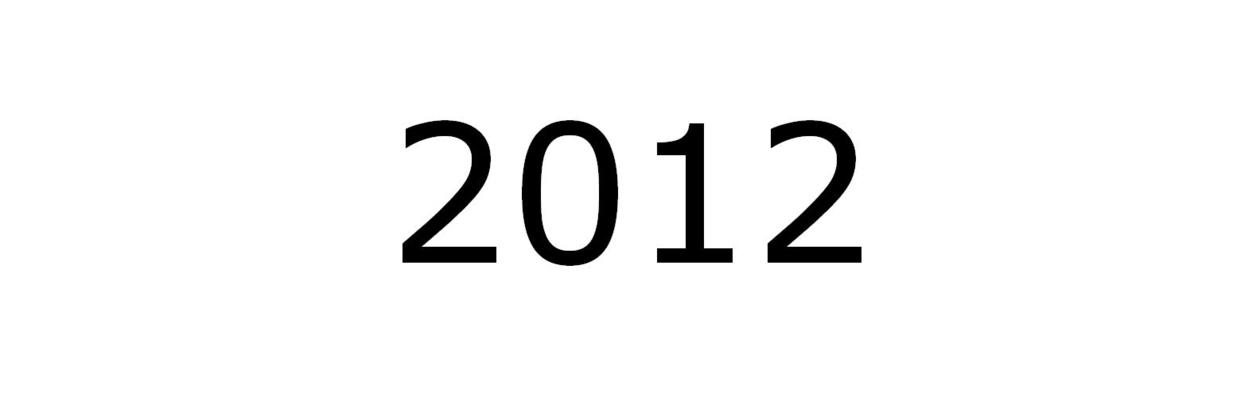 Årstalet 2012 på kvitbakgrunn
