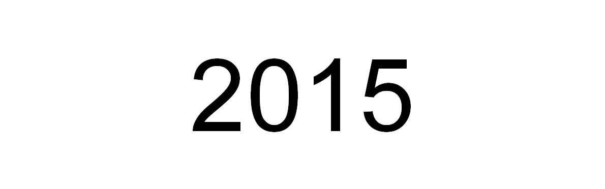 Årstalet 2015 på kvitbakgrunn