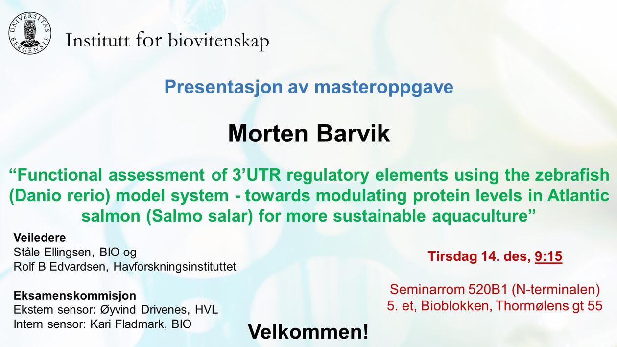 Posteroppslag om presentasjonen