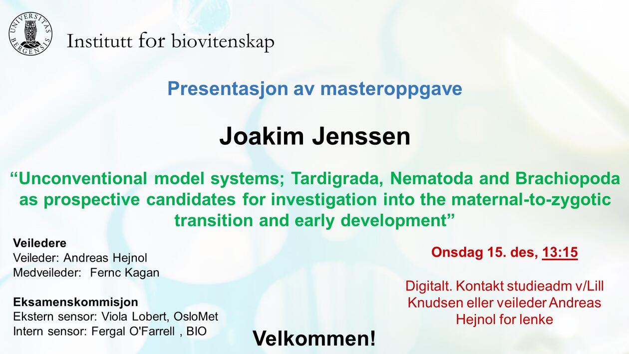 Posteroppslag om presentasjonen