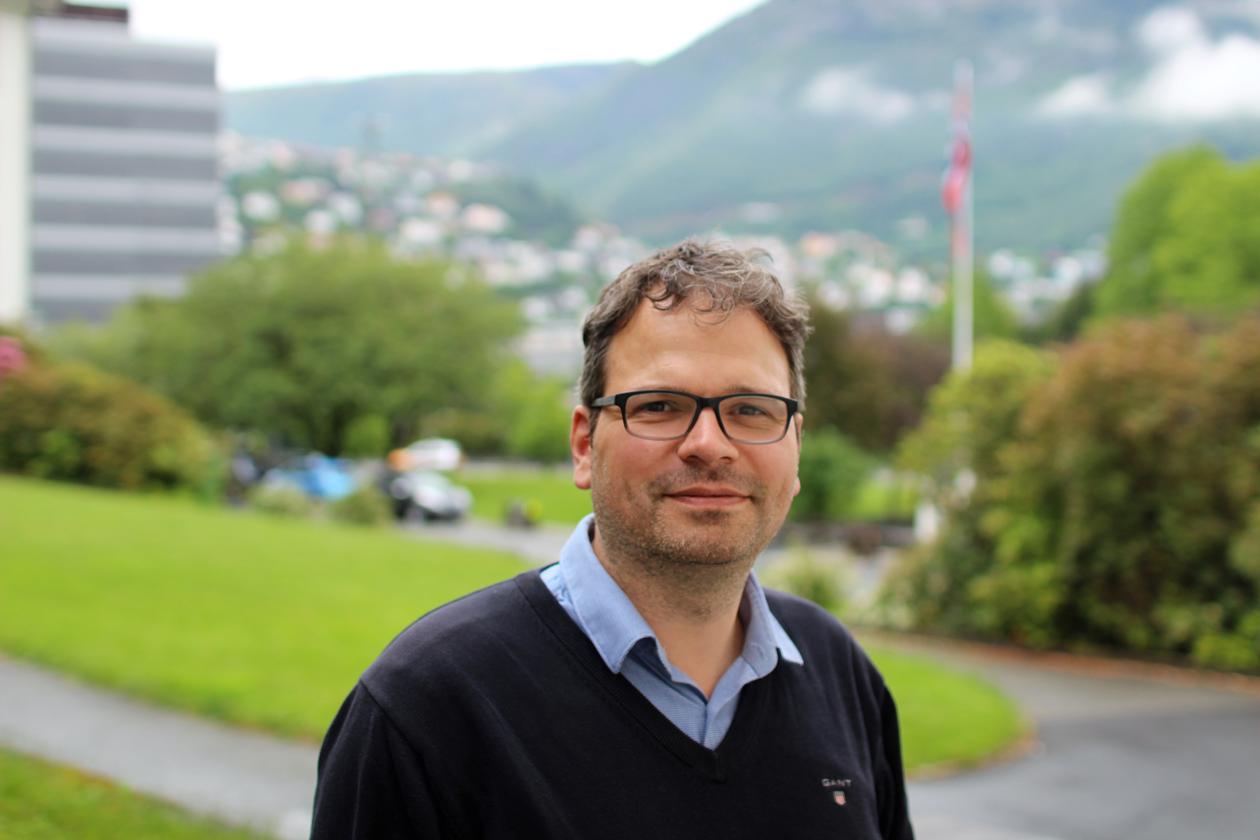 Data manager Benjamin Pfeil from the University of Bergen and the Bjerknes Centre for Climate Research photographed in Bergen in summer 2019.