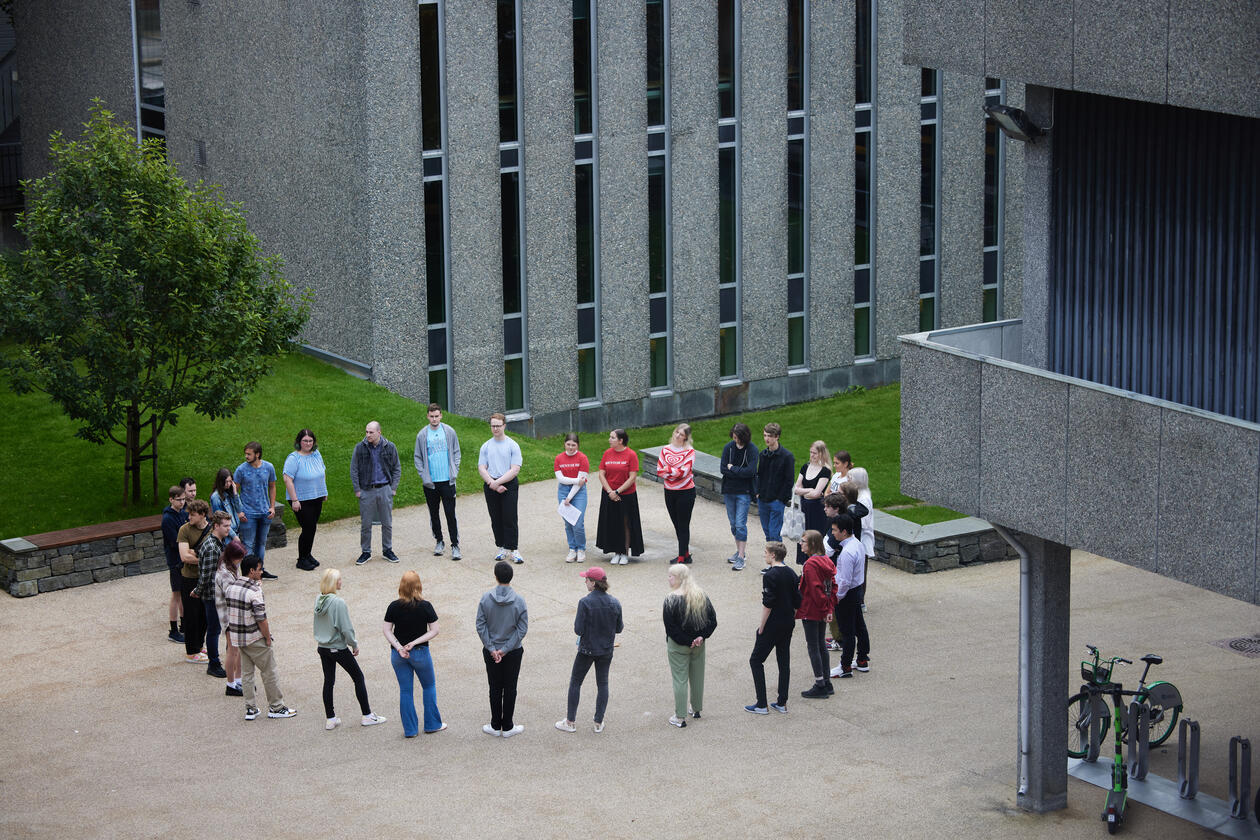 Students at the University of Bergen attending their first day on campus