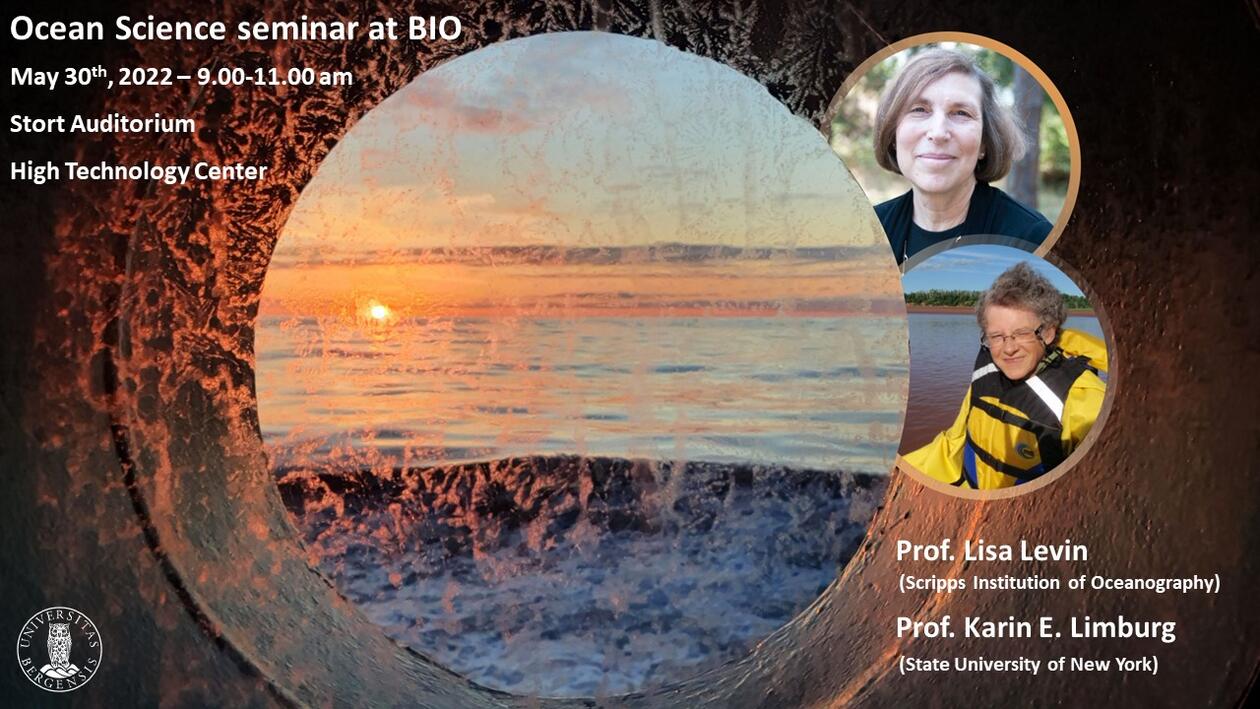 A nice cover picture of the sea, and portraits of prof. Lisa Levin and Karin E. Limburg
