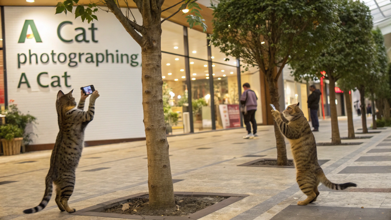 A cat photographing a cat