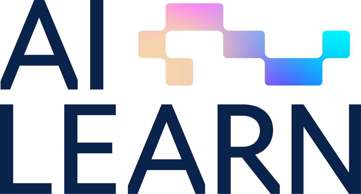 The official logo of AI LEARN. Dark text on a white background.