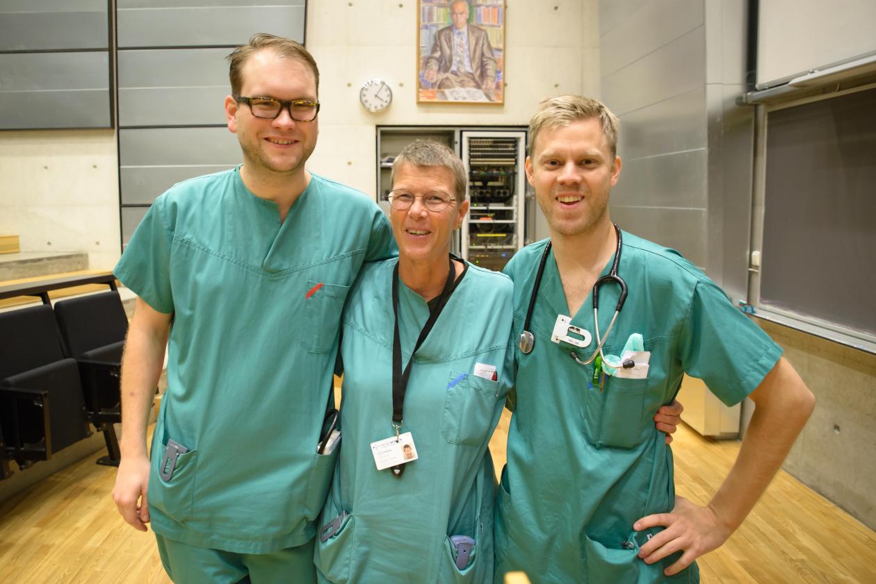 Anne Berit Guttormsen (i midten), Håvard Landsdalen (t.v.) og Marius Berge (t.h.)