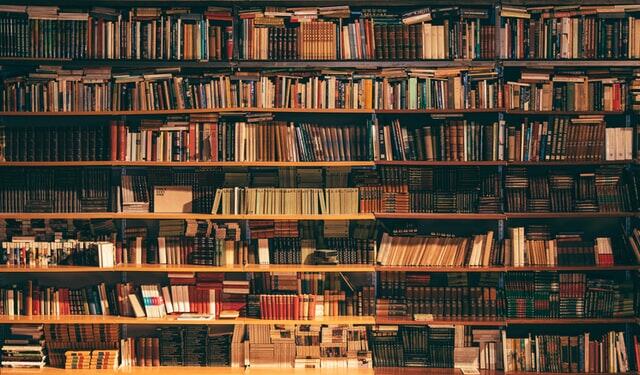 Picture of bookshelf. 