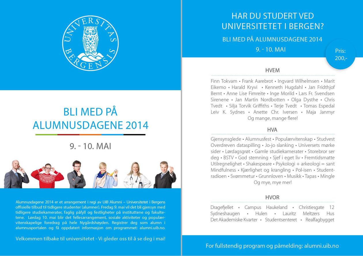 Bilde av brosjyre om alumnusdagene 2014