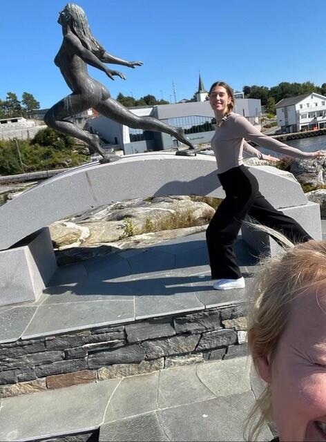 Anna Thorsen på jobbtur i Austevoll