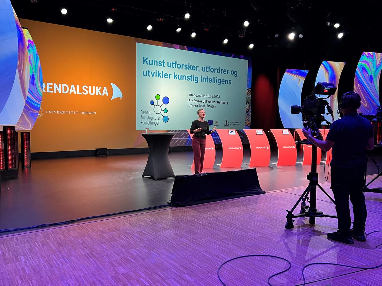 Jill Walker Rettberg innledet på AI-debatten på Arendalsuka