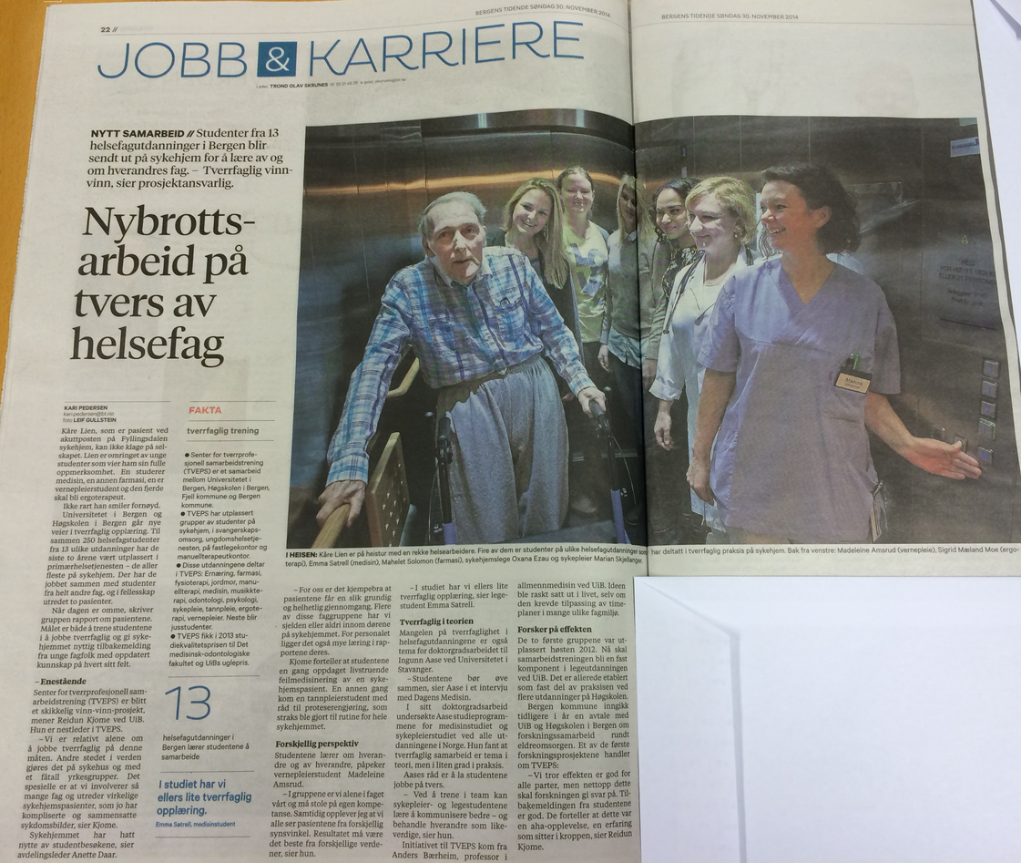 TVEPS i BT Utsnitt frå Bergens Tidende Søndag 30.november.