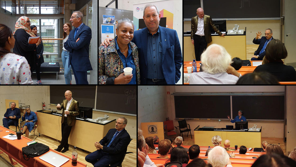 Collage of photos from the CCBIO Excellence seminar september 2018, people in different settings.