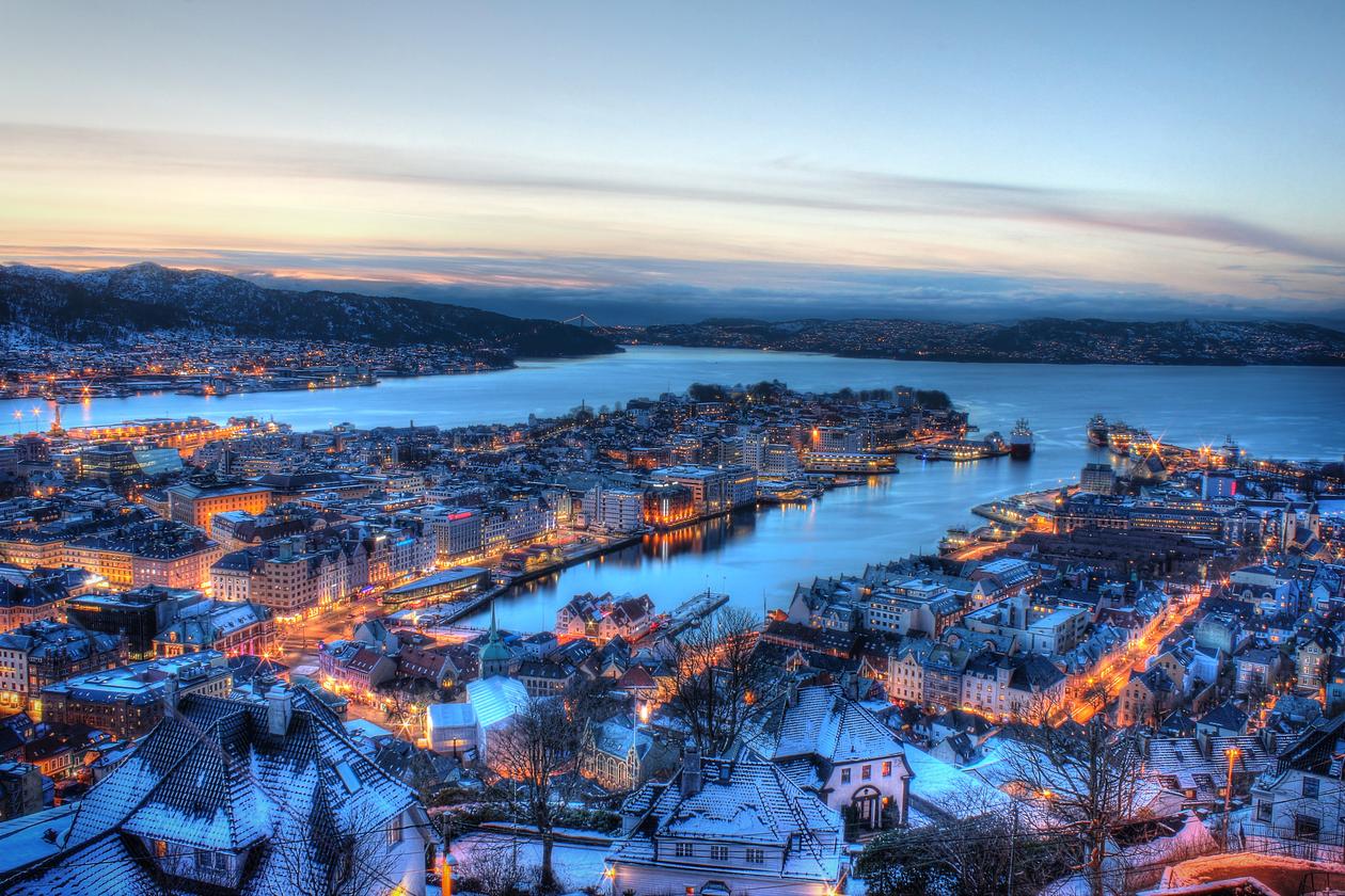 Overview of the city of Bergen