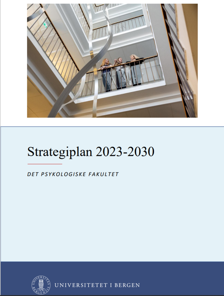 Bilde av forsiden av strategiplanen for Det psykologiske fakultet 2023-2030