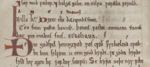 Oxford, Bodleian Library, MS Bodl. 343 (s. xii ¾), fol. viii_v (detail)