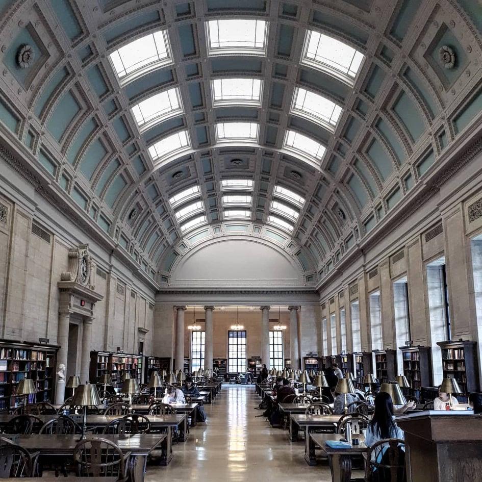 Widener Library An impressive library in a classical building.