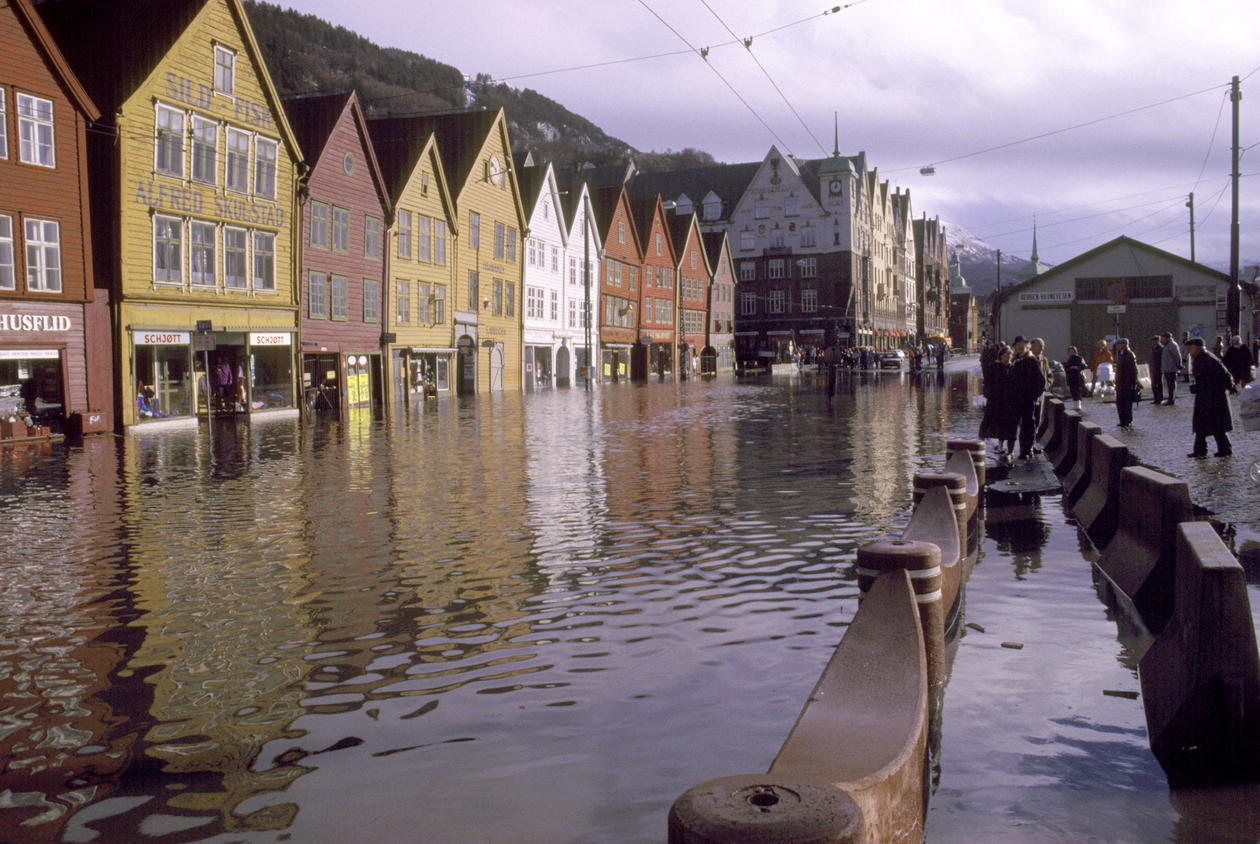Bryggen, flooded 