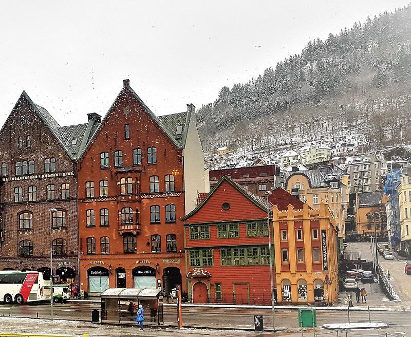 Picture  of the Hansseatic Museum taken from Zachariasbryggen