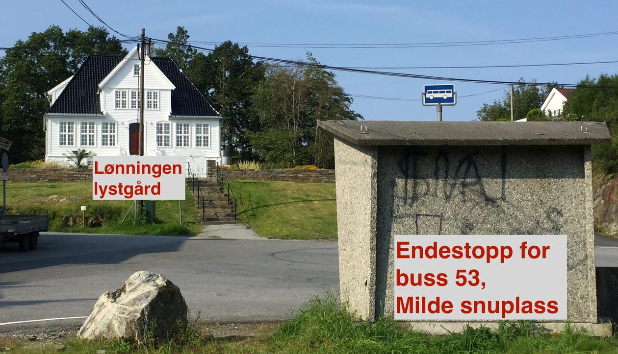 Busstoppet ved Lønningen lystgård