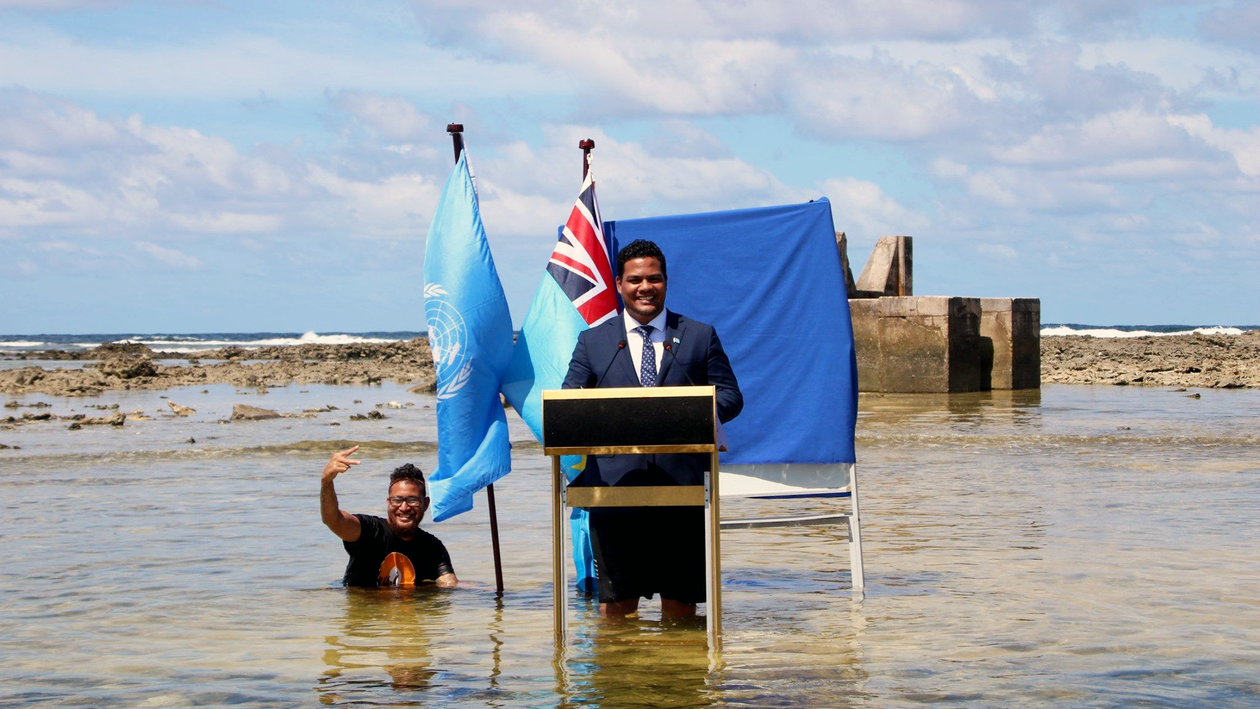 Tuvalu's Minister for Justice, Communication & Foreign Affairs Simon Kofe