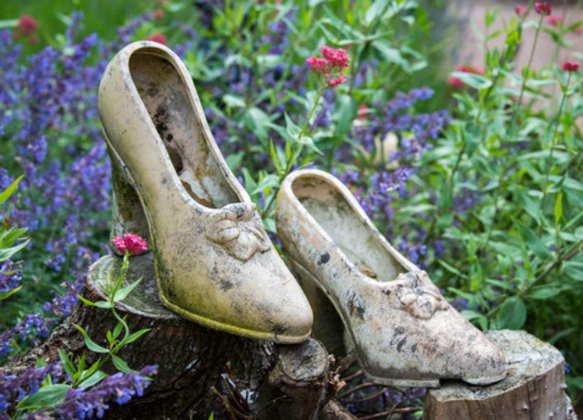 Shoes in garden