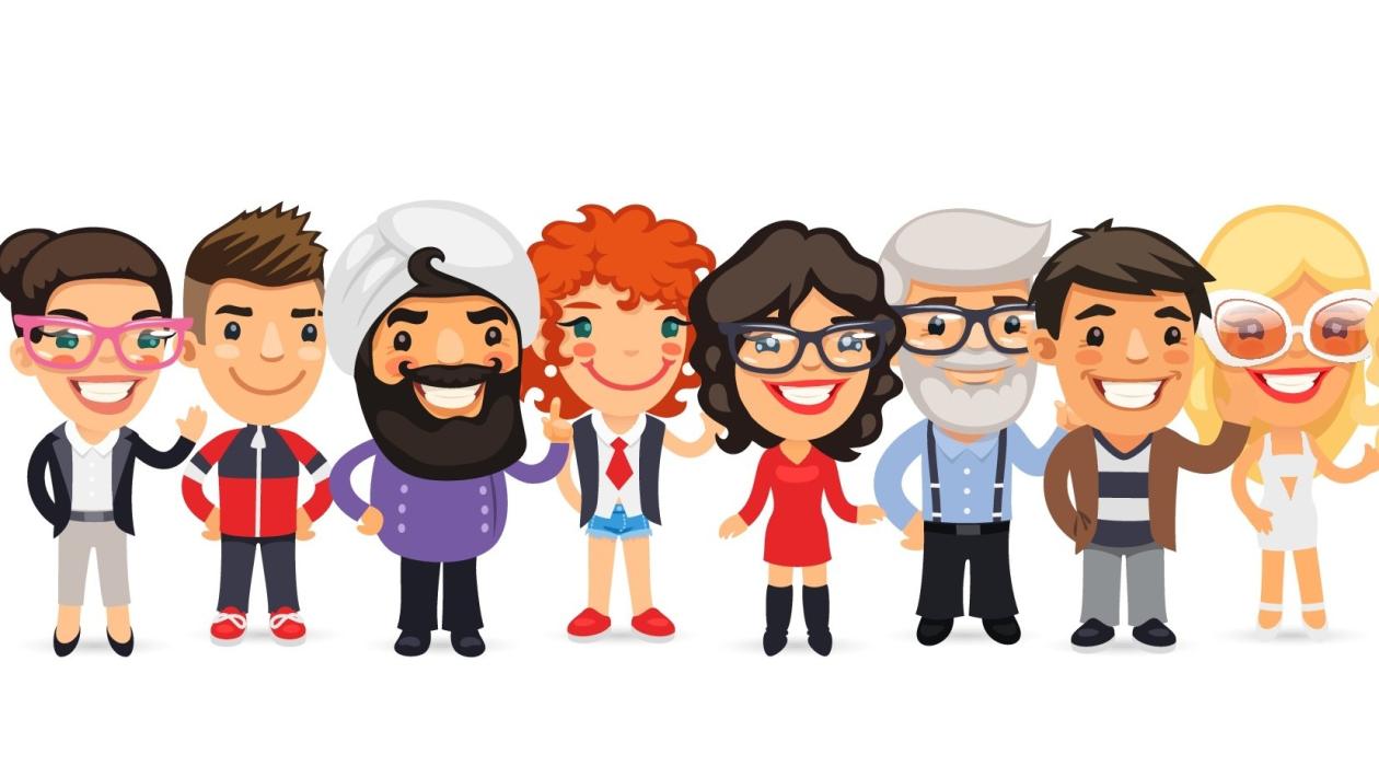 Drawing of a group of people