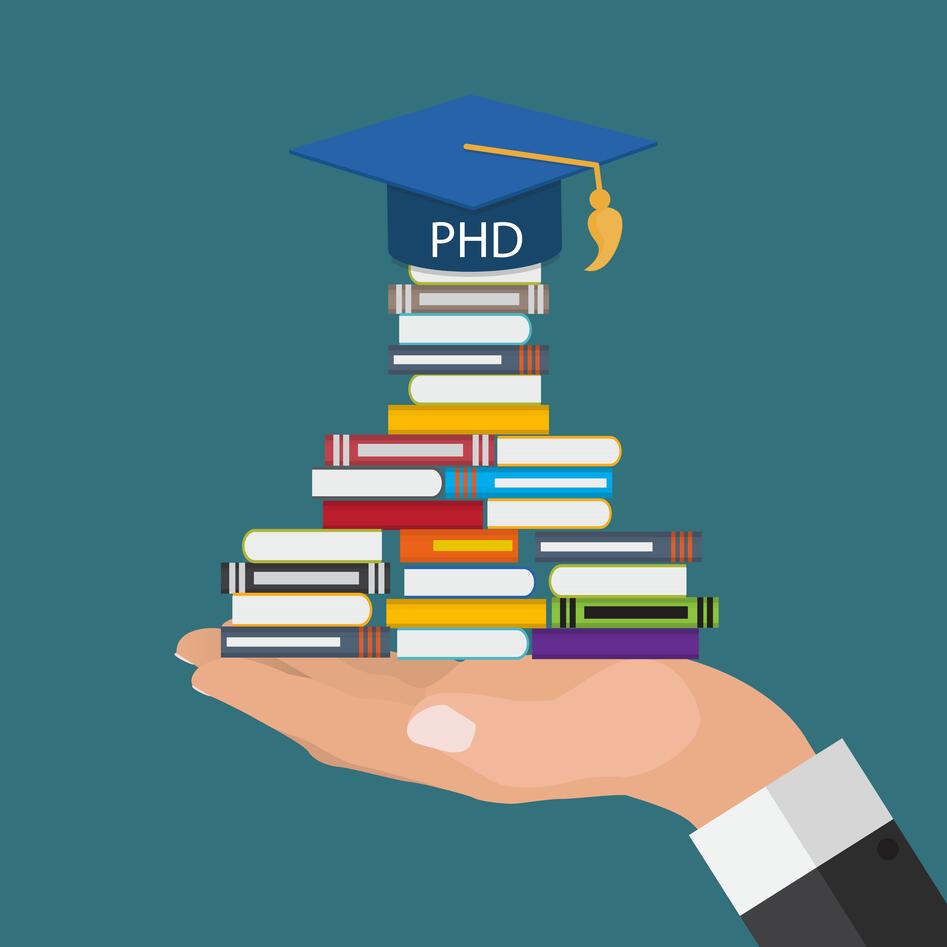 illustration photo showing books and a graduation cap