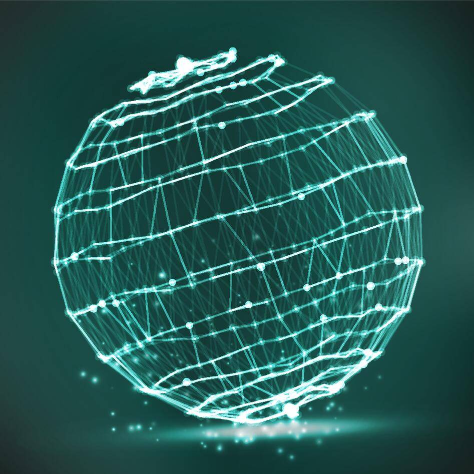 A ball, a round shape mede of light wires.