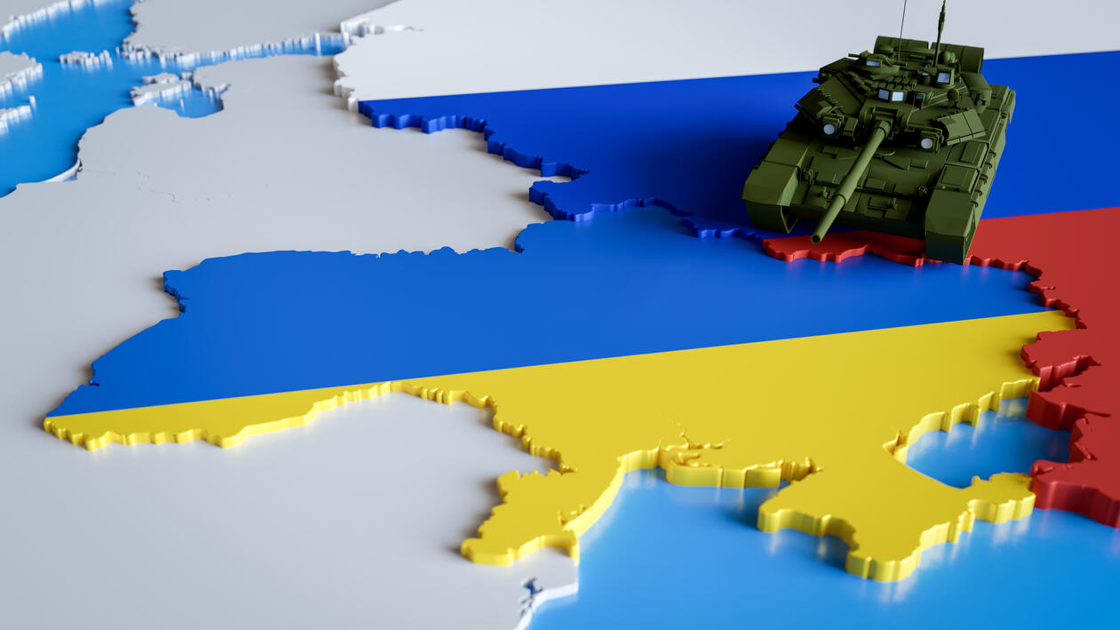 Kart over Russland og Ukraina