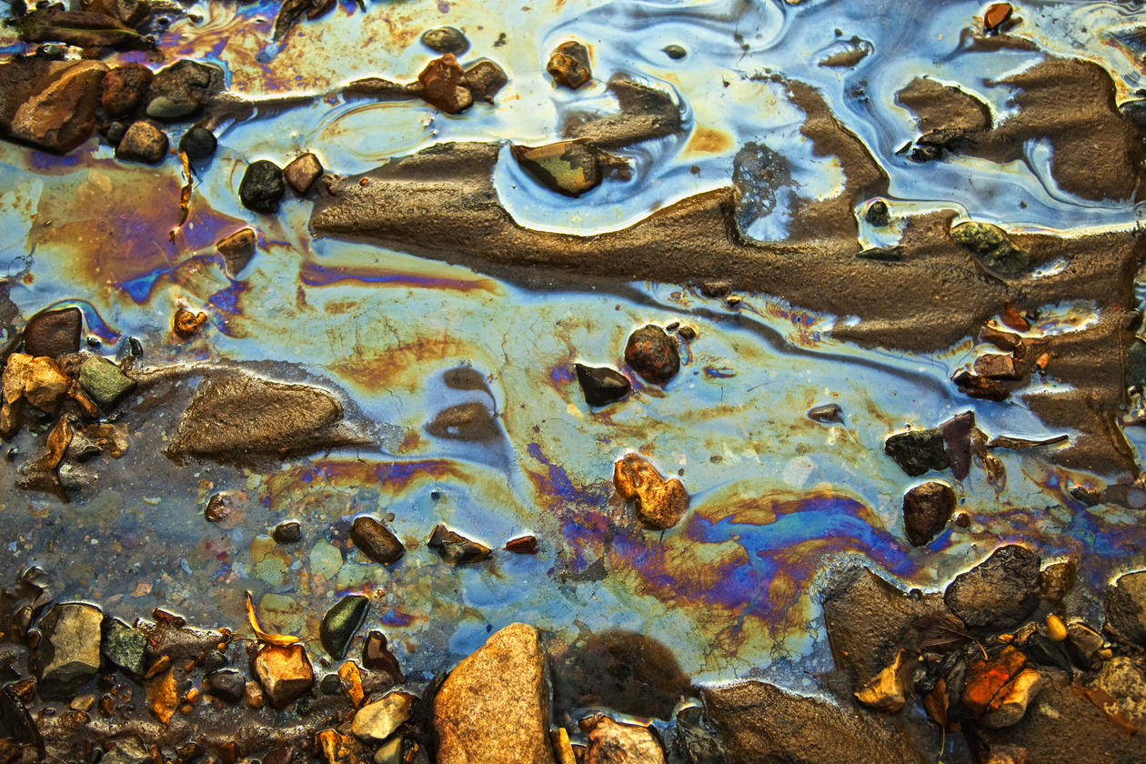 Polluted water