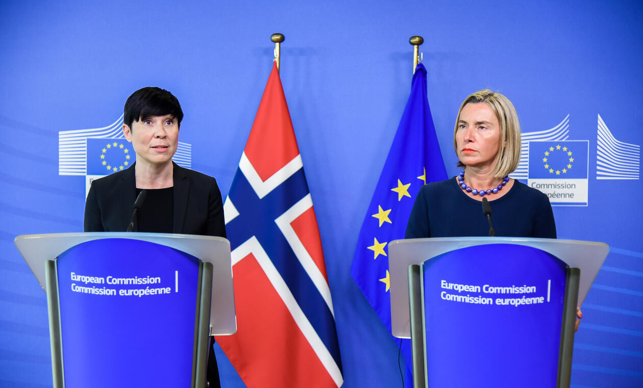Ine Eriksen Søreide and the High Representative of the EU for Foreign Affairs and Security Policy
