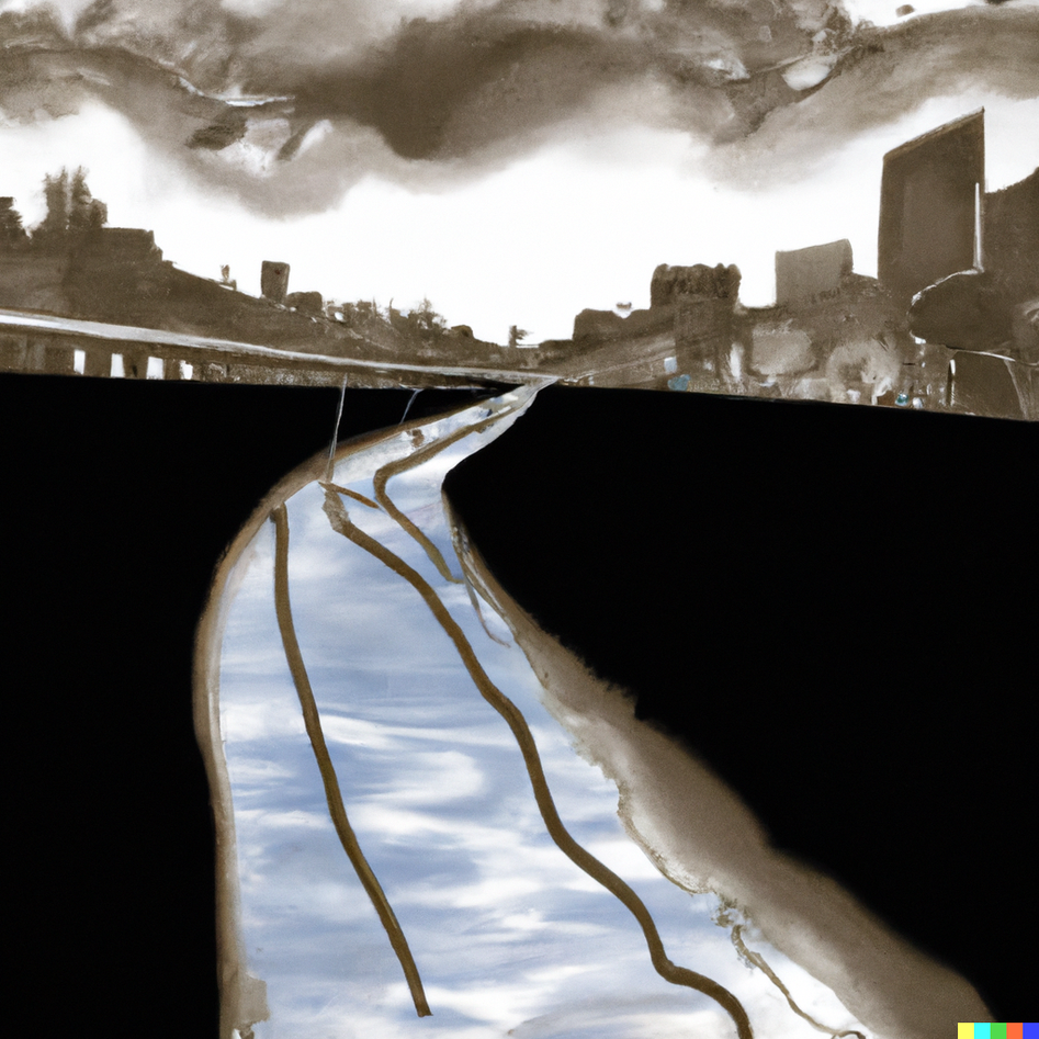 Illustration of a ghostly river