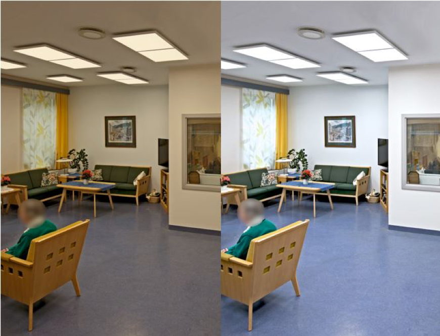 Standard  and enhanced lighting in nursing homes
