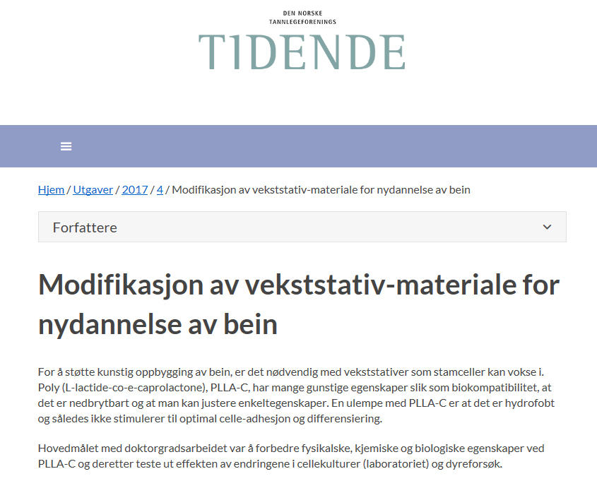 Den norske tannlegeforenings Tidende   