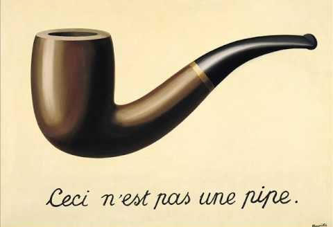 Bilde av en pipe med teksten Cesi n'est pas une pipe