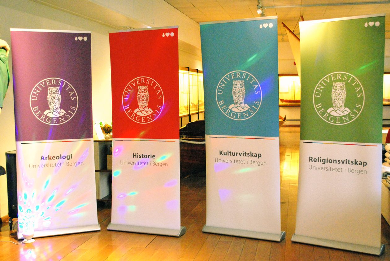 Bilde av bannere med de ulike fagene representert