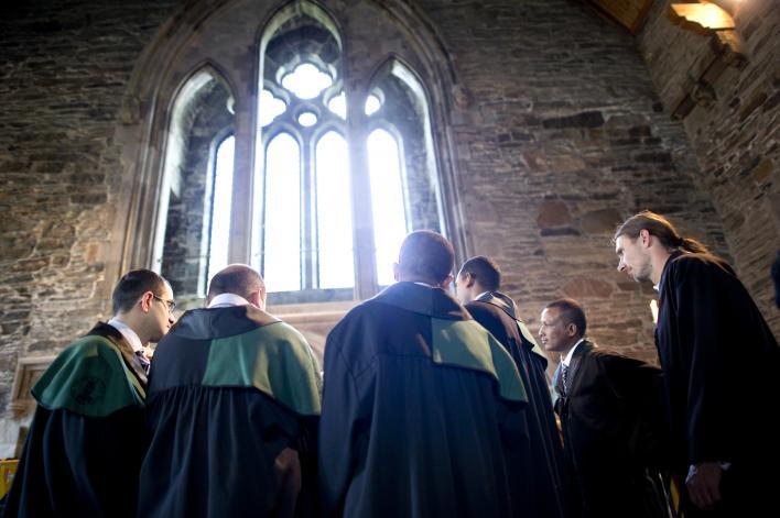 Doctoral candidates gathering at Håkonshallen