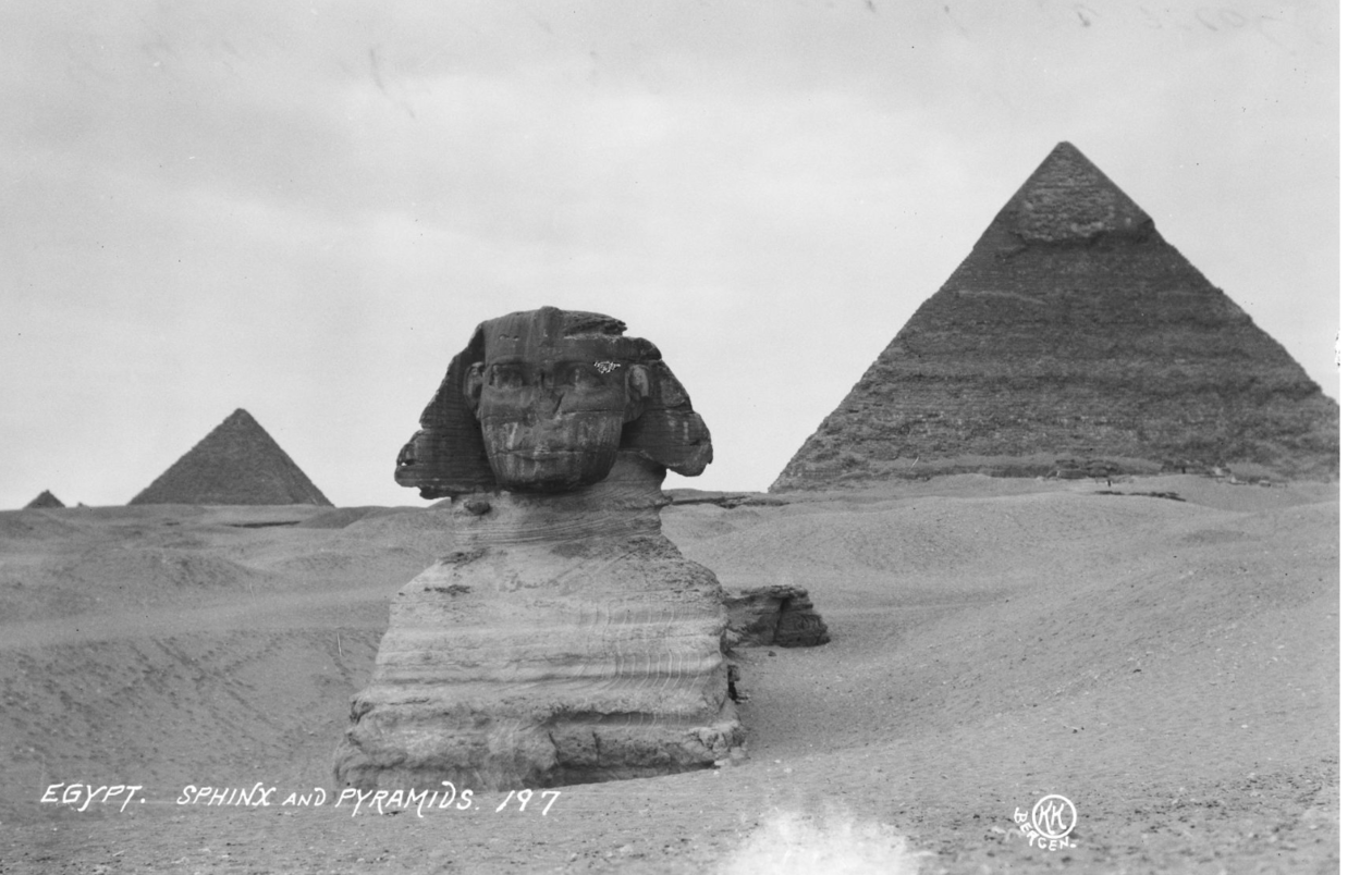 Sphinx og pyramider i Egypt