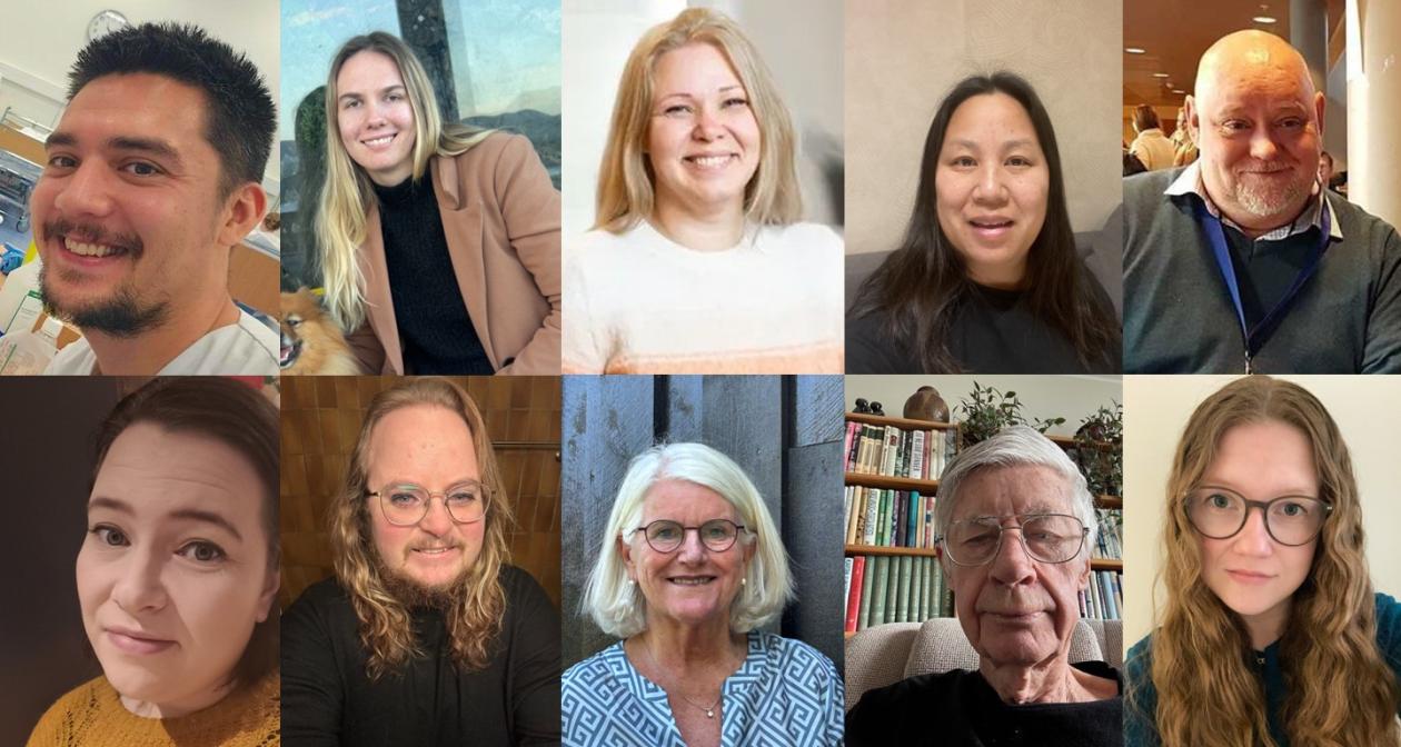 Collage av portrettbilde av hver av de 10 hovedrepresentantene i Polyfons erfaringspanel